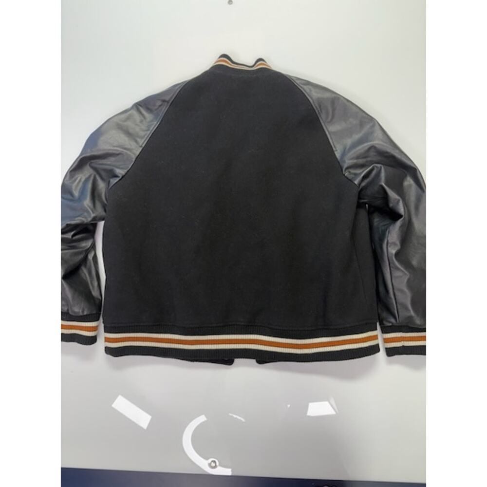 Coach Varsity Bomber Jacket Snap Button Front Logo Patch Black/Gray Mens Size XL - Picture 16 of 16